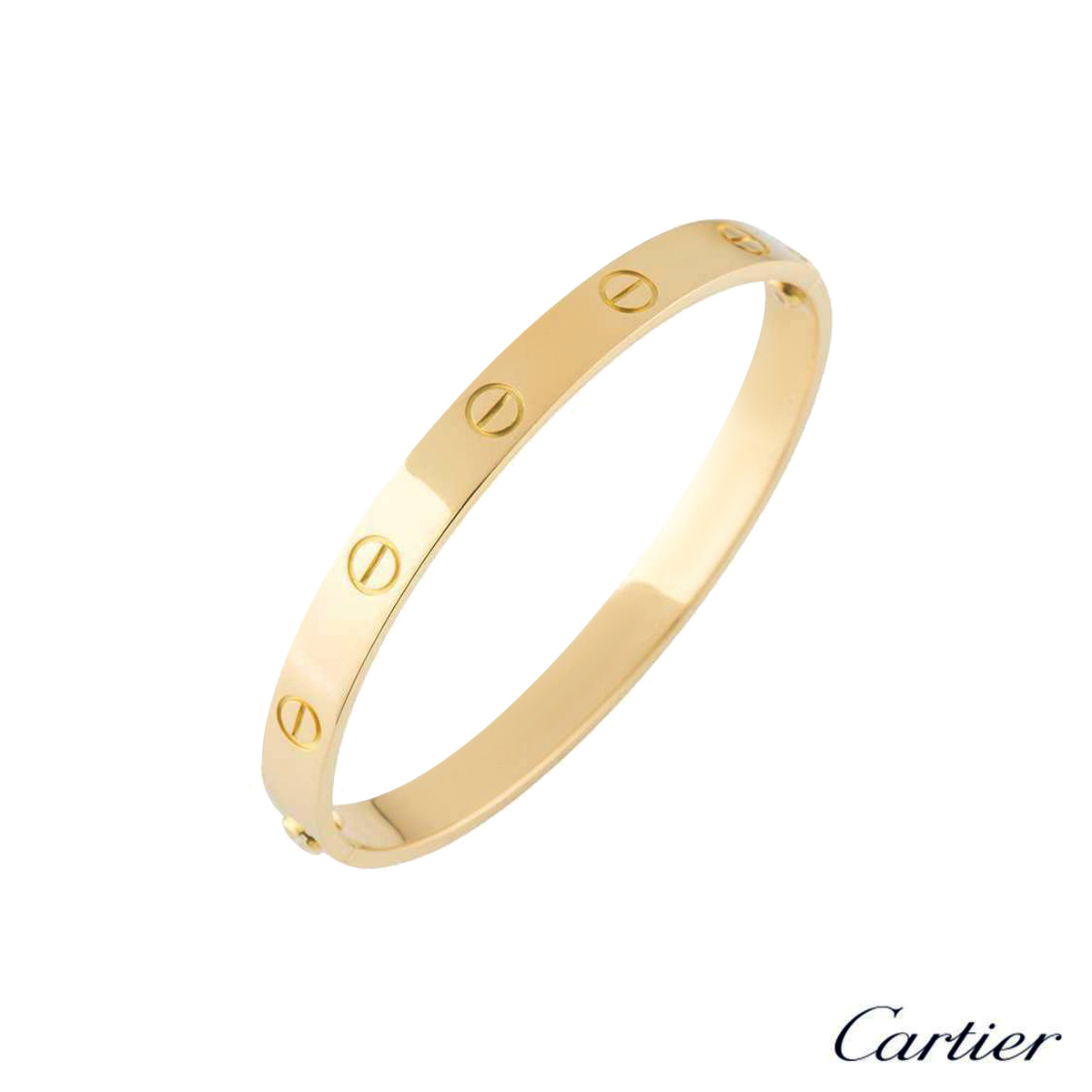 Cartier Yellow Gold Plain Love Bracelet Size 16 B6035516 Rich